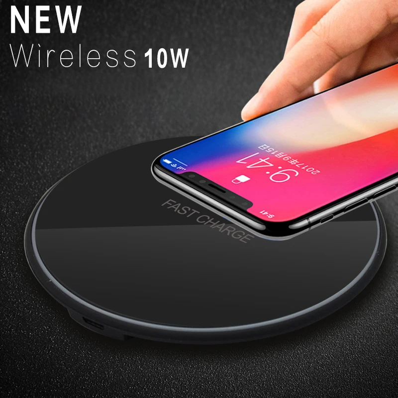 Беспроводное быстрое зарядное устройство 5 В/2 а 10 Вт QC 3 0 Qi подходит для Samsung IPhone
