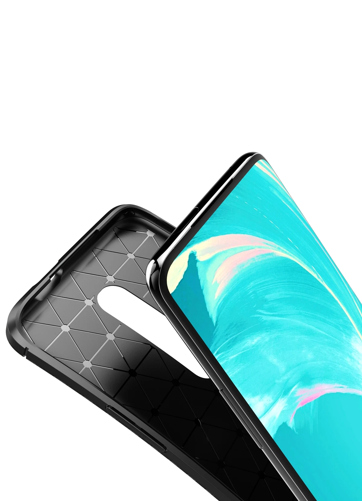 For OnePlus 7 Pro Case Cover Carbon Fiber Texture Shockproof Soft TPU Silicon Back for One Plus 7Pro Capa Accessorie |