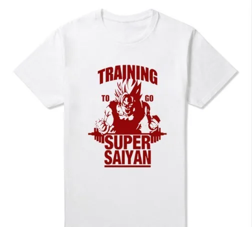 Мужская футболка с надписью Train To Go Super Saiyan Dragon Ball Z Бодибилдинг Гоку Супер Вегета