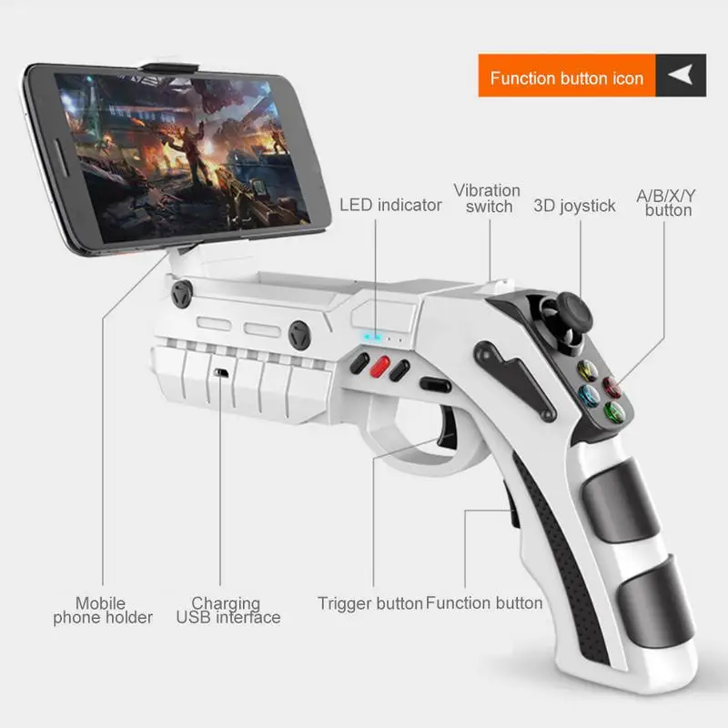 Ipega 9082 перезаряжаемые AR пистолет джойстик соматосенсорной вибрации Волшебная
