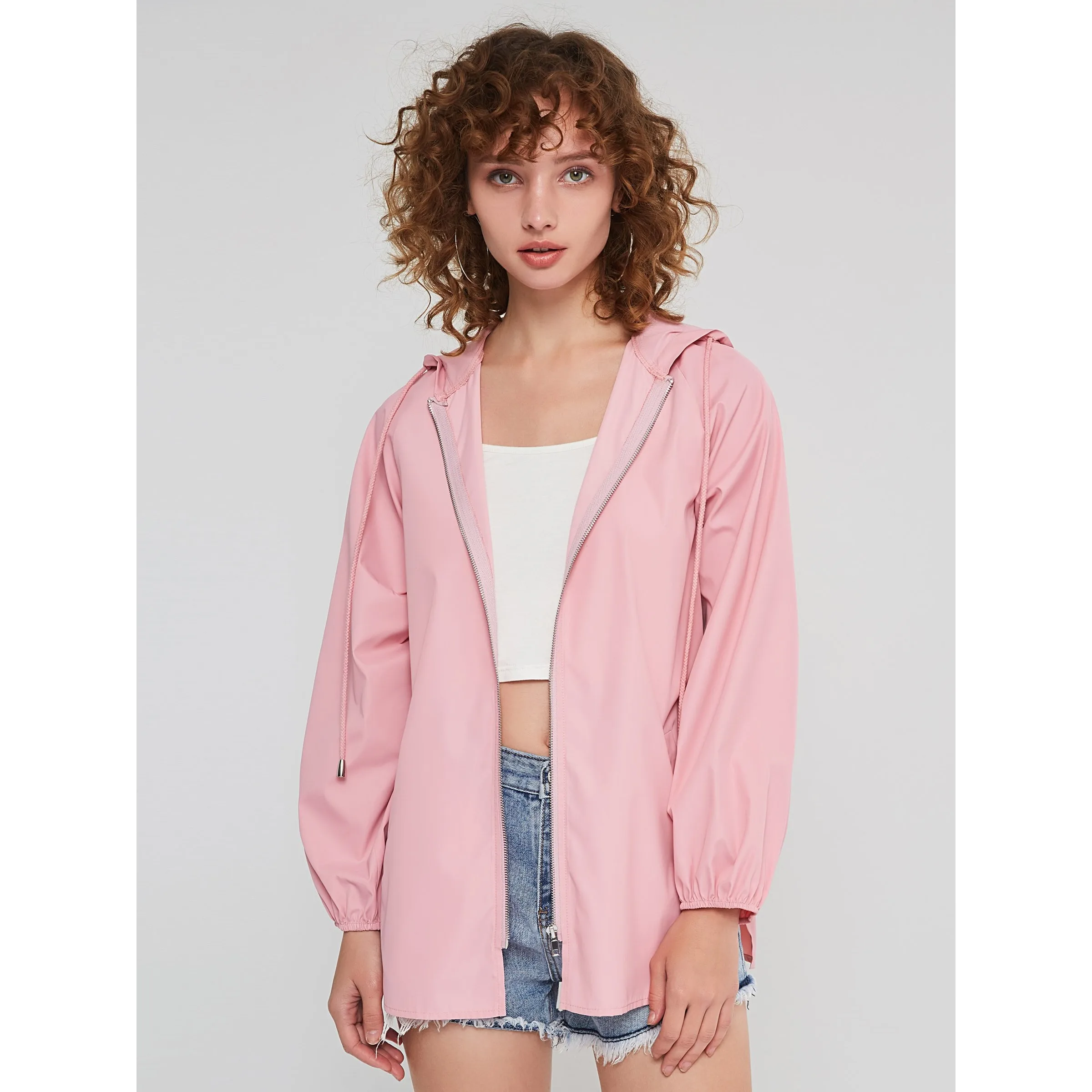 Women Long Coats Casual Winter Pink Elegant Plus Size Straight Nylon Hooded Zipper Plain Pocket Female Fashion Fall OL Overcoats | Женская