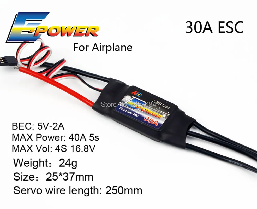Контроллер скорости двигателя AEORC E-Power ESC 1S5A 2S5A 10A 20A 30A 40A бесщеточный для