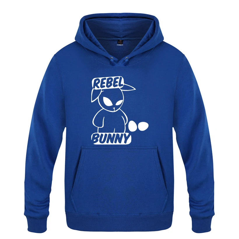 Мужской флисовый свитшот с капюшоном Rebel Bunny|Мужские толстовки и свитшоты| |