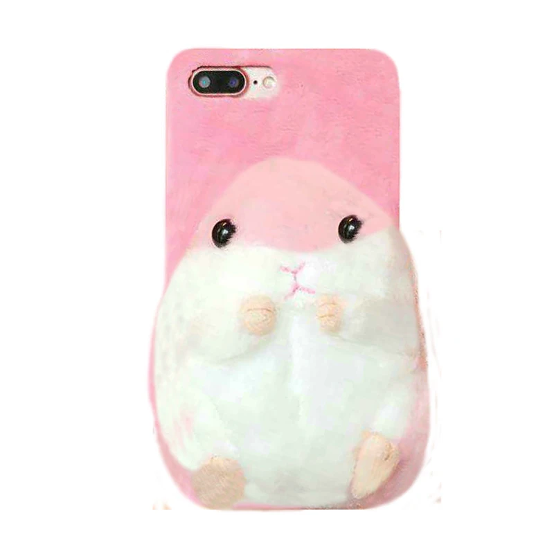 Pushingbest High Quality Cute Plush Doll Hamster Phone Case for iphone X with Dirt-resistant Soft Shell iphone8 Plus | Мобильные