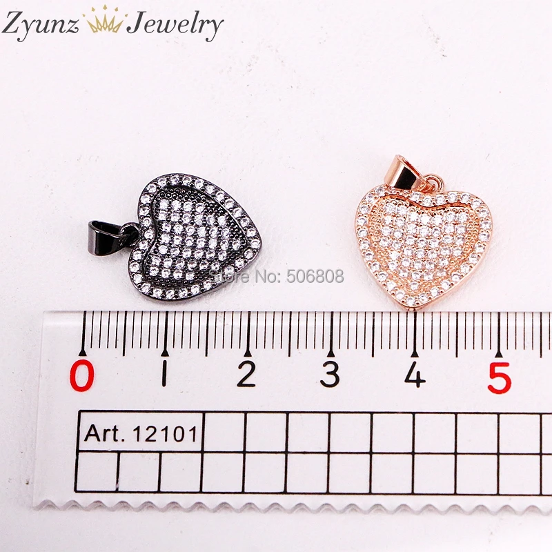 

6PCS ZYZ330-2904 New Fashion Necklace With Zirconia Micro Paved Heart Women Pendant Necklaces For Party Jewelry