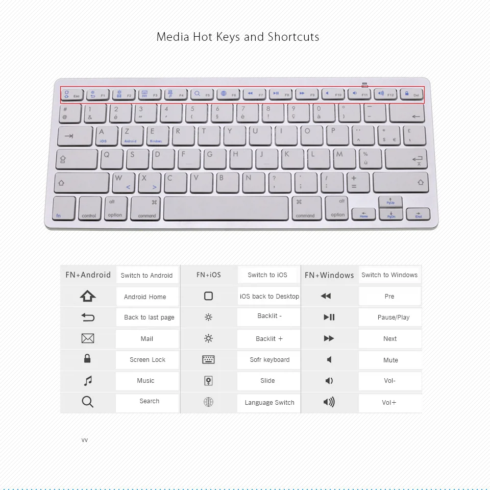 Мини клавиатура AZERTY для Apple iPad Pro Air планшетов с Bluetooth беспроводная ноутбука Macbook