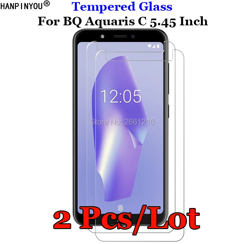 

2 Pcs/Lot For BQ Aquaris C 5.45" Tempered Glass 9H 2.5D Premium Screen Protector Film For BQ Aquaris C