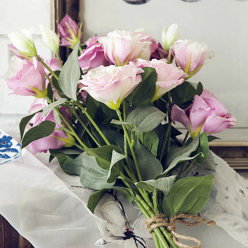 

Simulation 3 heads balloon flower Chinese Bellflower Wedding fake silk Flowers home decoration