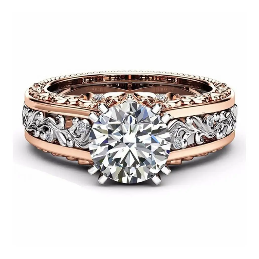 Women Fashion Hollow Out Floral Pattern Rhinestone Alloy Ring Casual Daily Party etc Taper | Украшения и аксессуары