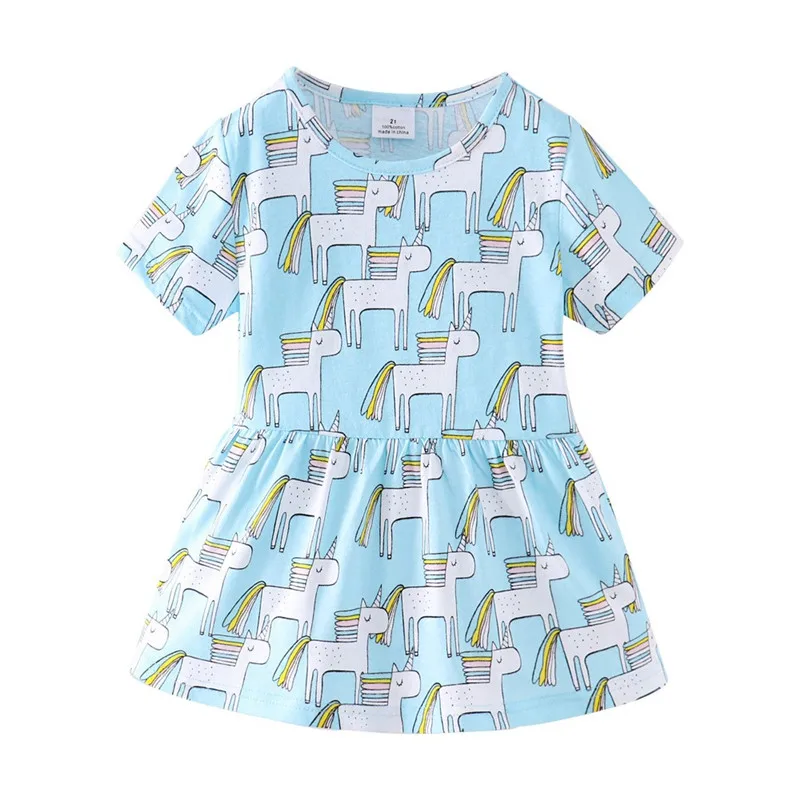Детские платья для девочек с аппликацией в виде животных летние вечерние