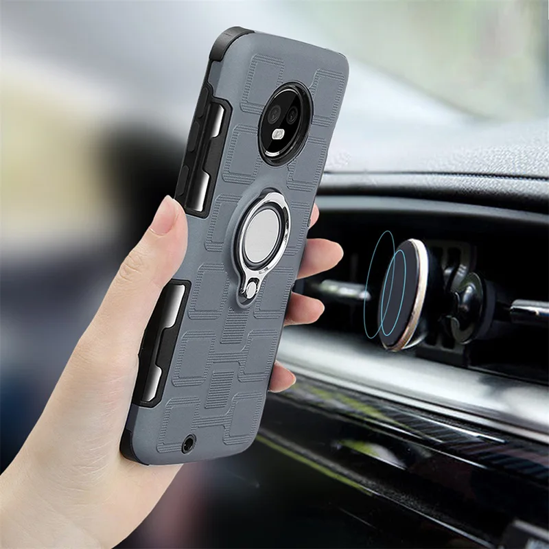 Металлический чехол с кольцом для мобильного телефона Motorola G6 Plus автомобильный