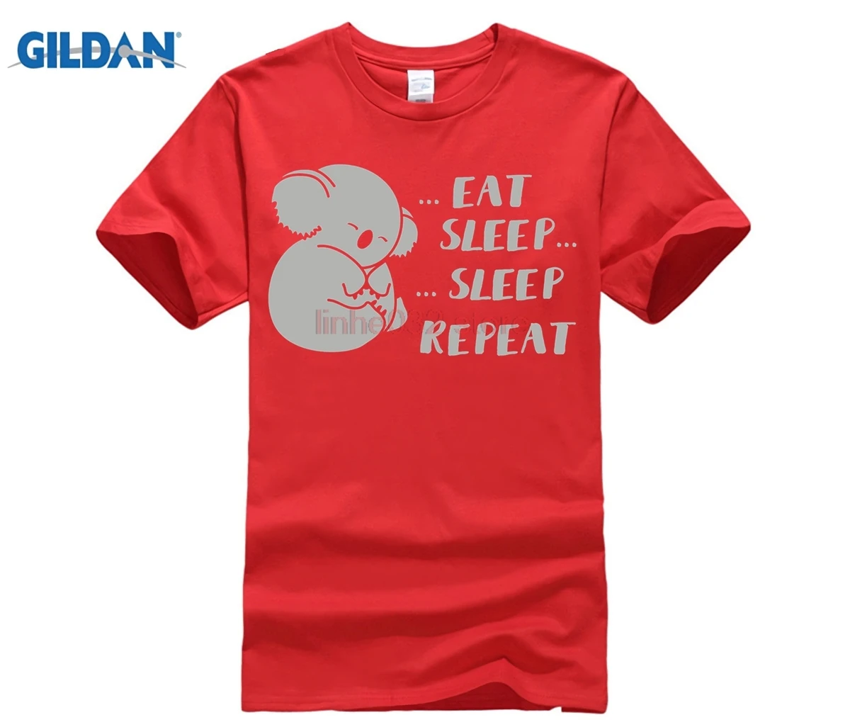 GILDAN Eat Sleep Repeat Cute Sleeping Koala T Shirt 2018 Summer New Brand Shirts Men Hip Hop T-Shirt Casual Fitness | Мужская одежда