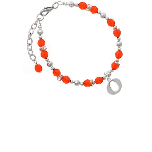 Большой браслет из бисера Silvertone Initial O Orange| |