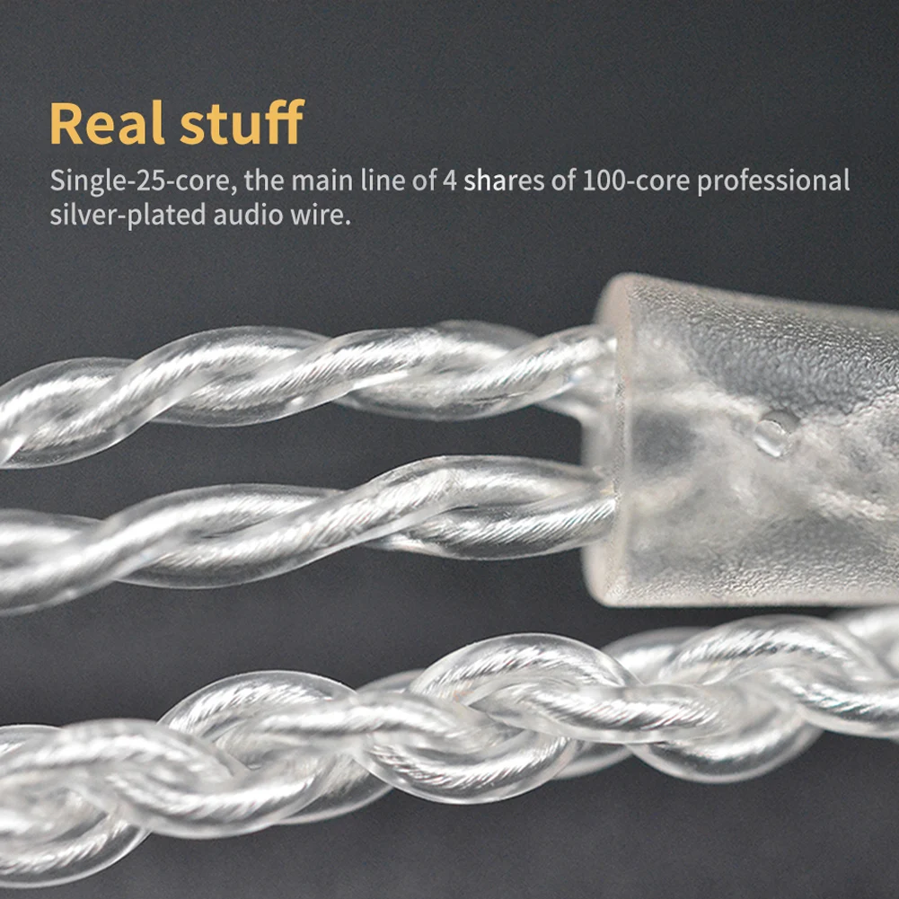 DIY Белая гарнитура Модернизированный кабель посеребренный для замены кабеля