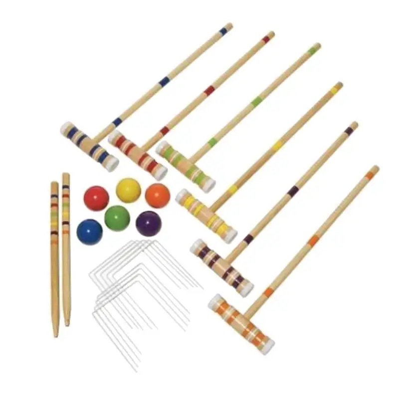 Набор крокета на возраст от 2 до 6 лет игроков молоток шест посредине Benchmark шаровая