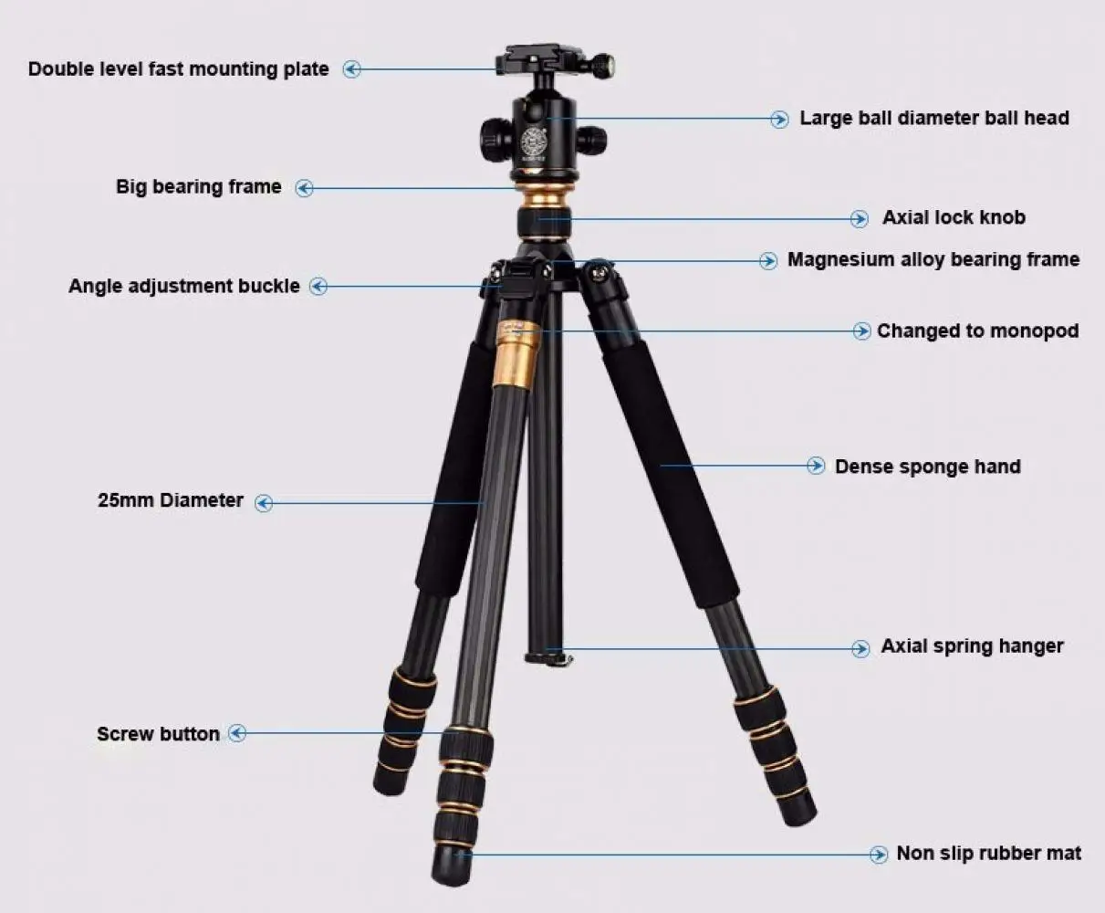 Оригинальный популярный QZSD Q999C профессиональная фотосъемка Портативный штатив