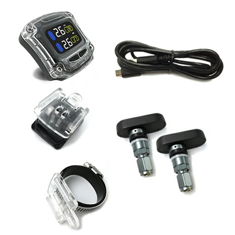 Мотоцикл TPMS цветной дисплей 2 внутренний датчик для велосипеда автомобильная