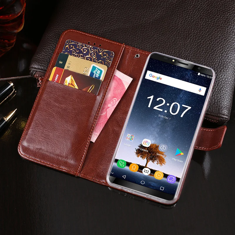 Для Oukitel K6 чехол Роскошный кожаный для телефона защитный Чехол бумажник с