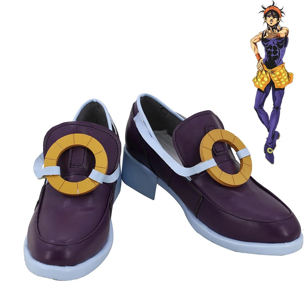 

JoJo's Bizarre Adventure Narancia Ghirga Cosplay Shoes Men Boots Purple Version