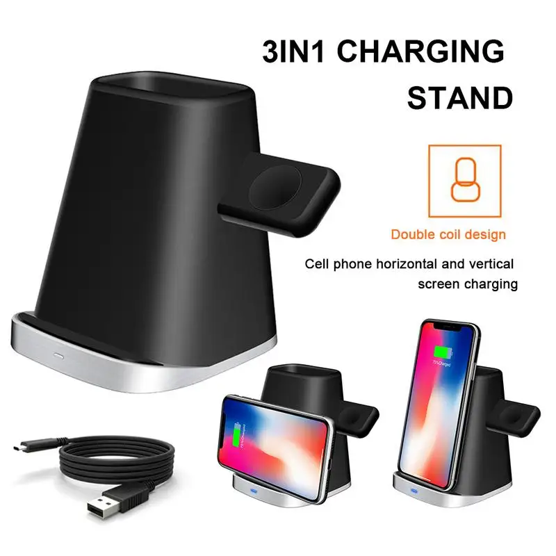 3 в 1 Зарядное устройство подставка для наручных часов IWatch iPhone airpods Держатель док