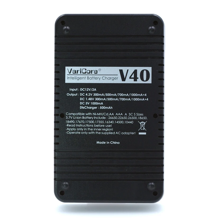 Varicore V40 ЖК извилистый е сигалреты Батарея Зарядное устройство 3 7 V 18650 26650 18500 16340 14500