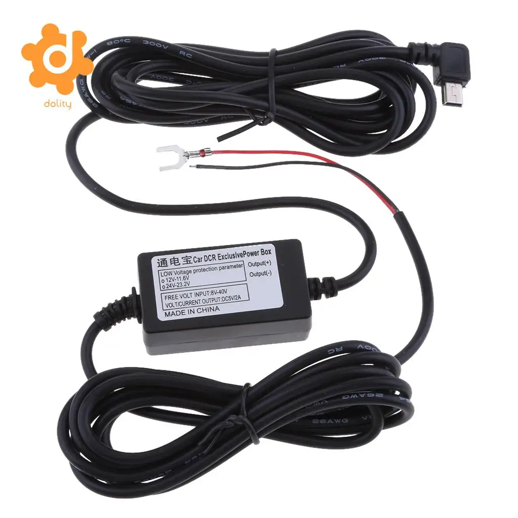 Автомобильный видеорегистратор наборы Hardwire 8/36V до 5V 3A Mini USB левый адаптер сгиба