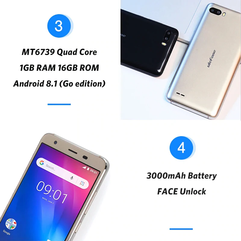 Ulefone S1 Pro смартфон с 5 5-дюймовым дисплеем четырёхъядерным процессором MTK6739 ОЗУ 1 ГБ