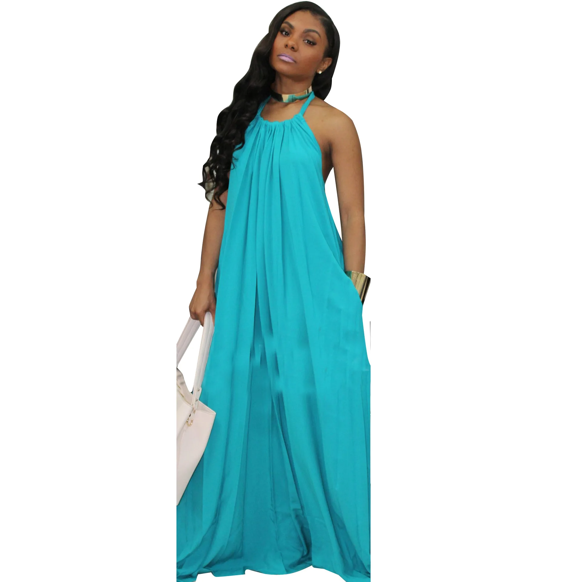 Женское шифоновое платье макси с открытой спиной в стиле бохо|Женские платья| |