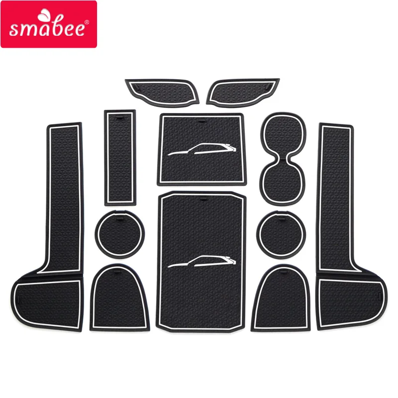 

smabee Gate slot Mats For MITSUBISHI ECLIPSE CROSS 2018-2019 Non-slip mat Interior Door Pad/Cup 12pc RED/WHITE/BLACK