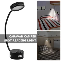 12v 3w led spot reading light white down light cabin ceiling lamp 6500k switch onoff van caravan camper boat interior black