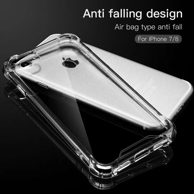 Crystal Clear Back Cover for iPhone 7 8 X XS MAX XR Silicone Soft Apple 6S Plus Case Coque |