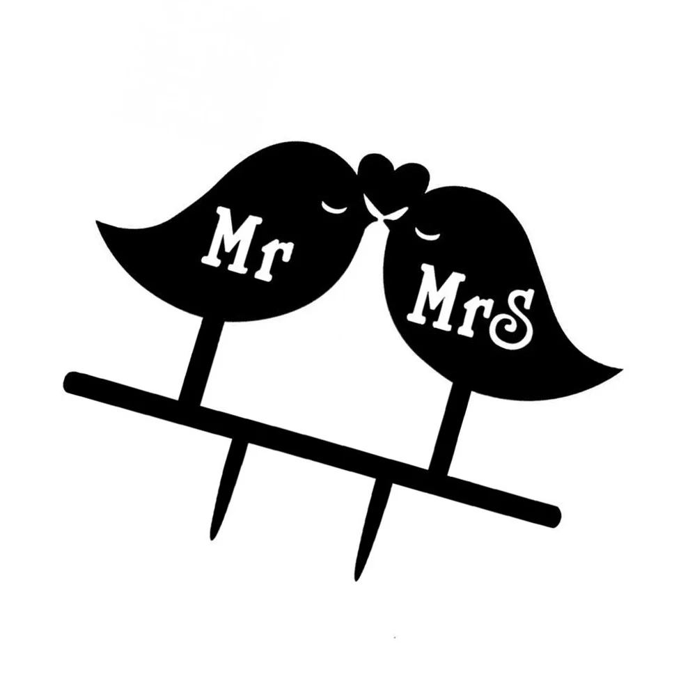 Свадебный торт Топпер любовь птицы Mr Mrs кексы флаги уникальный свадебный подарок