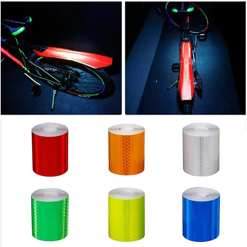 Купи 5x300cm Bicycle Reflective Tape Stickers Motorcycle Bike Safety Reflective Material Film Warning Tape Car Styling Decoration New за 125 рублей в магазине AliExpress