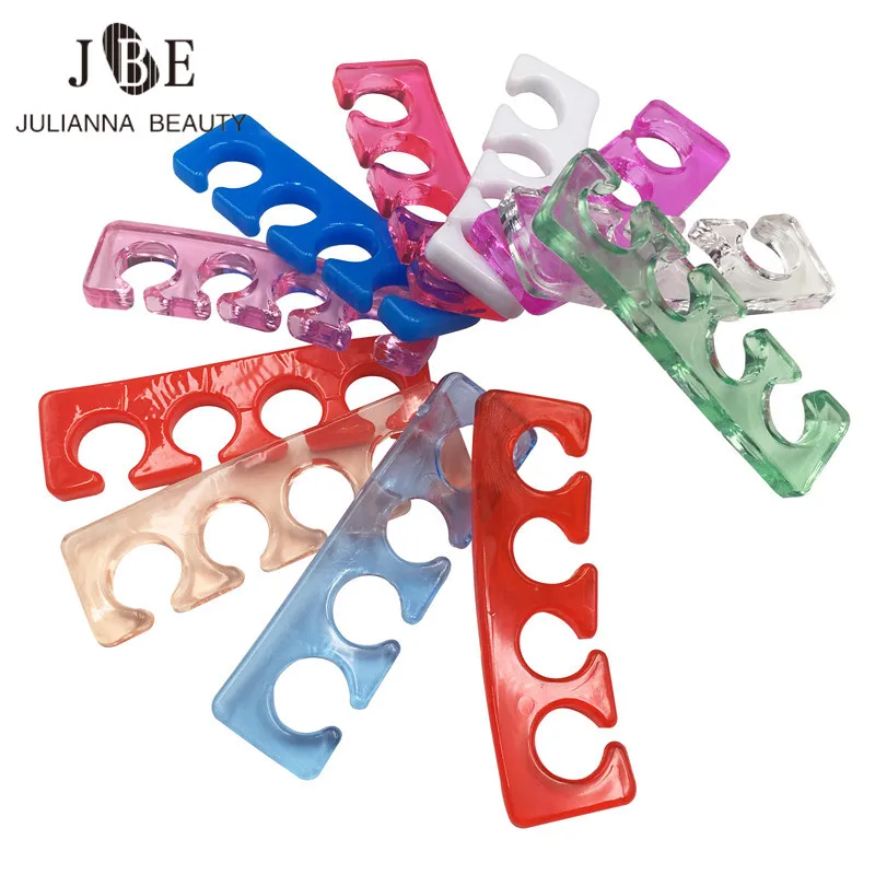 10pairs/Pack Color Nail Art Toes Separators Fingers Foots Washable Silicone Soft Gel UV Beauty Tools Polish Manicure Pedicure