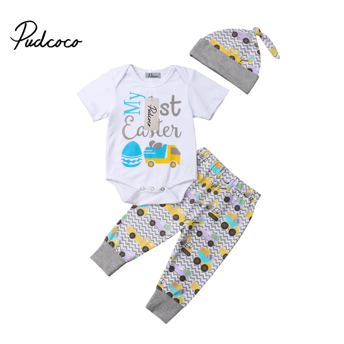 Комбинезон Pudcoco с пасхальными буквами для новорожденных милое боди штаны