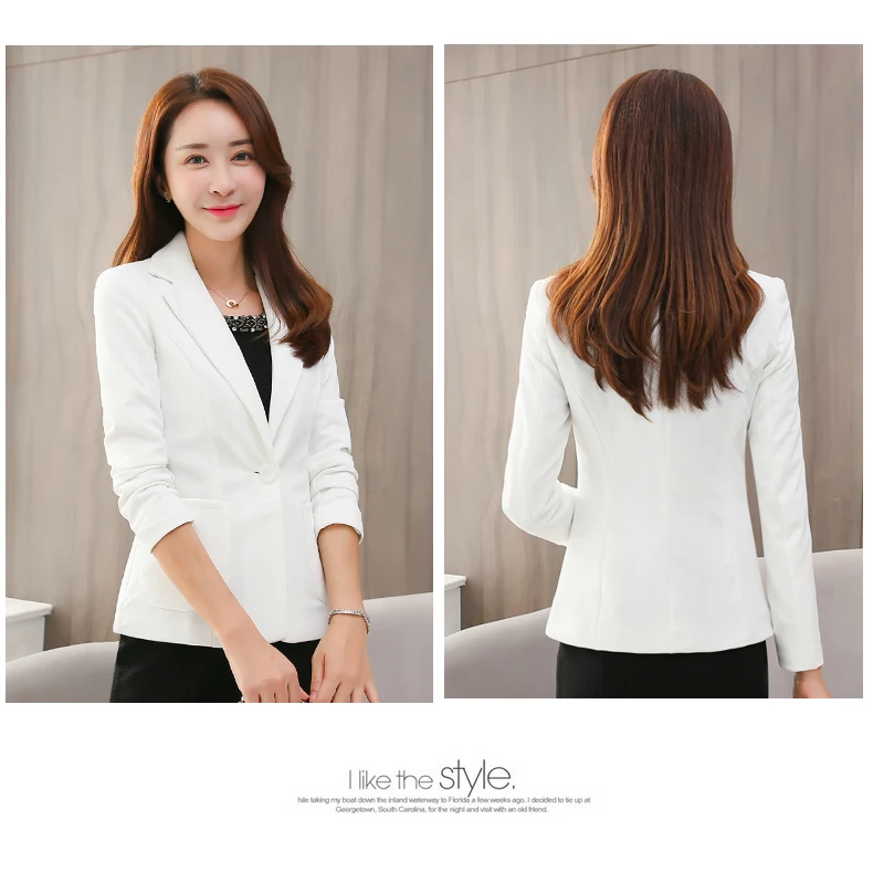 Женский пиджак на одной пуговице PEONFLY приталенный однотонный блейзер для офиса и