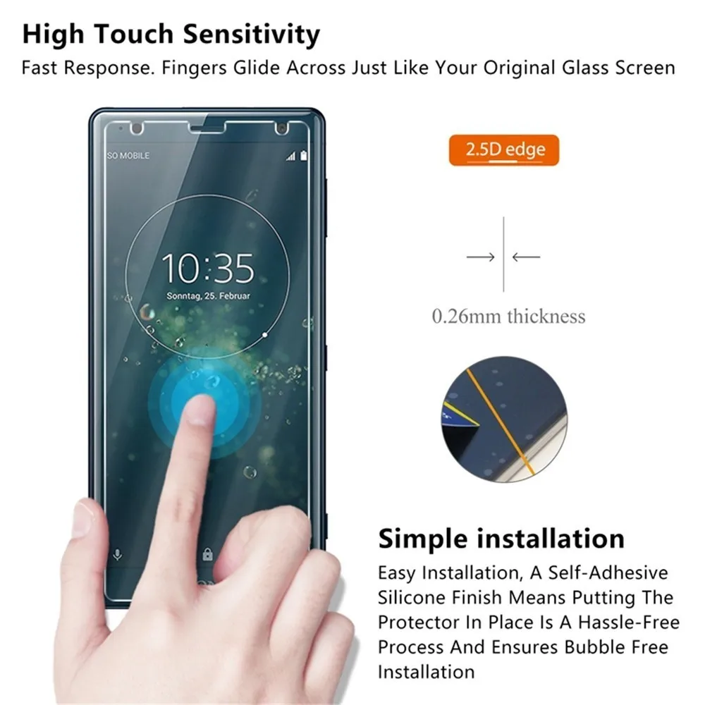 Ультратонкое закаленное стекло 9H для Sony Xperia 10 L1 L2 L3 XA X XA1 2 XZ 1 компактная