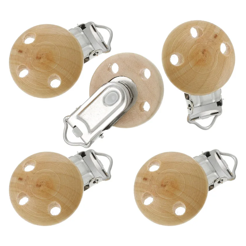 5 шт. деревянные зажимы для пустышки из натурального дерева детские