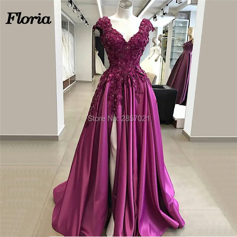 Фиолетовые Вечерние Платья С Боковым Разрезом для 2019 женское вечернее платье