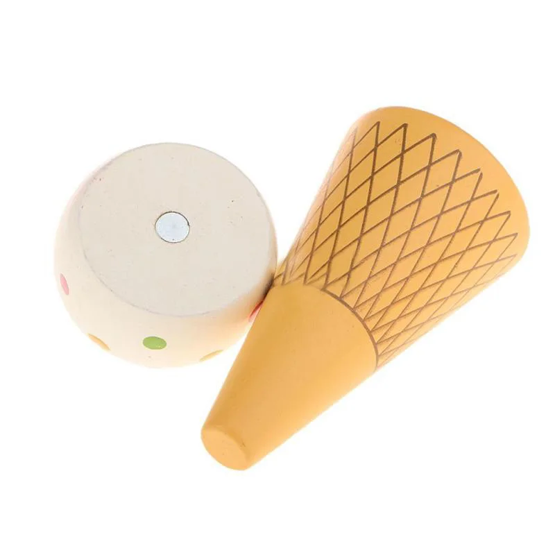 1 шт. деревянный магнит соединенный конус мороженого дети ролевые игры