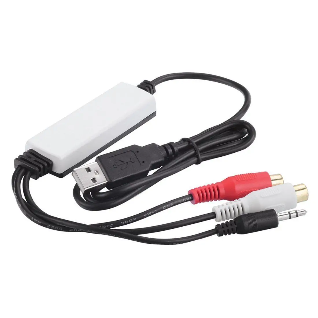 USB Audio Capture Card Grabber for Vinyl Cassette Tapes to Digital MP3 Converter Support Mac &amp Windows 10/8.1/8 / 7 Vista/X |