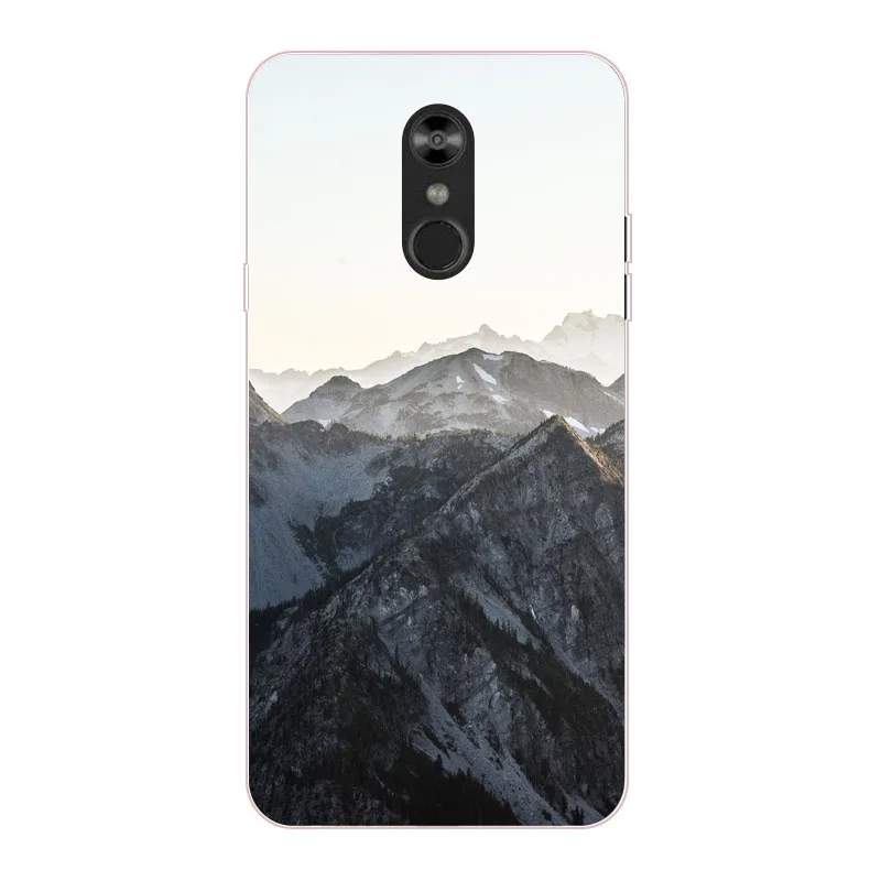 Чехол для LG Q Stylo 4 мягкая задняя крышка из ТПУ с изображением пейзажа кремния 2018
