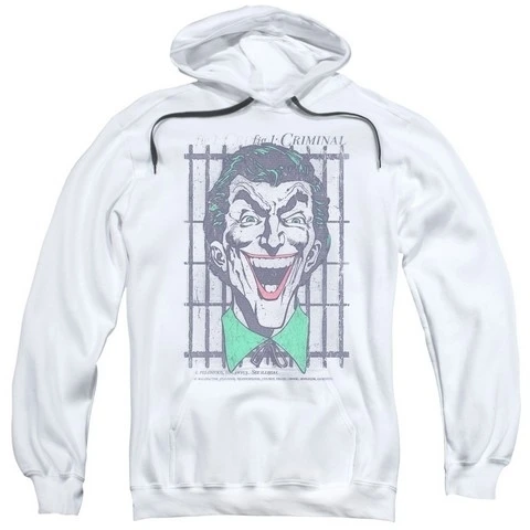 Trevco Dc-Criminal-для взрослых Pull-Over Hoodie-белый маленький | Мужская одежда
