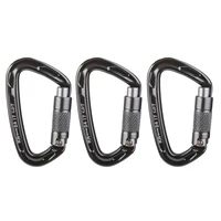 3 pcs 24kn aluminum self locking carabiner d ring keychain survival safety equipment for outdoor camping gear climbing acces