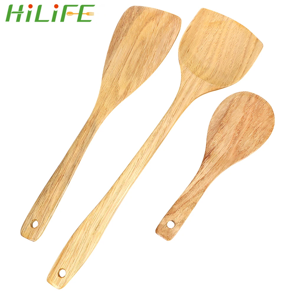 Деревянная лопатка HILIFE деревянная кухонные принадлежности для антипригарной