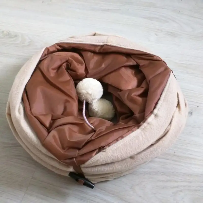 Cat Tunnel играть трубы 2 Отверстия Складная кошка щенок кролик тизер забавные скрыть