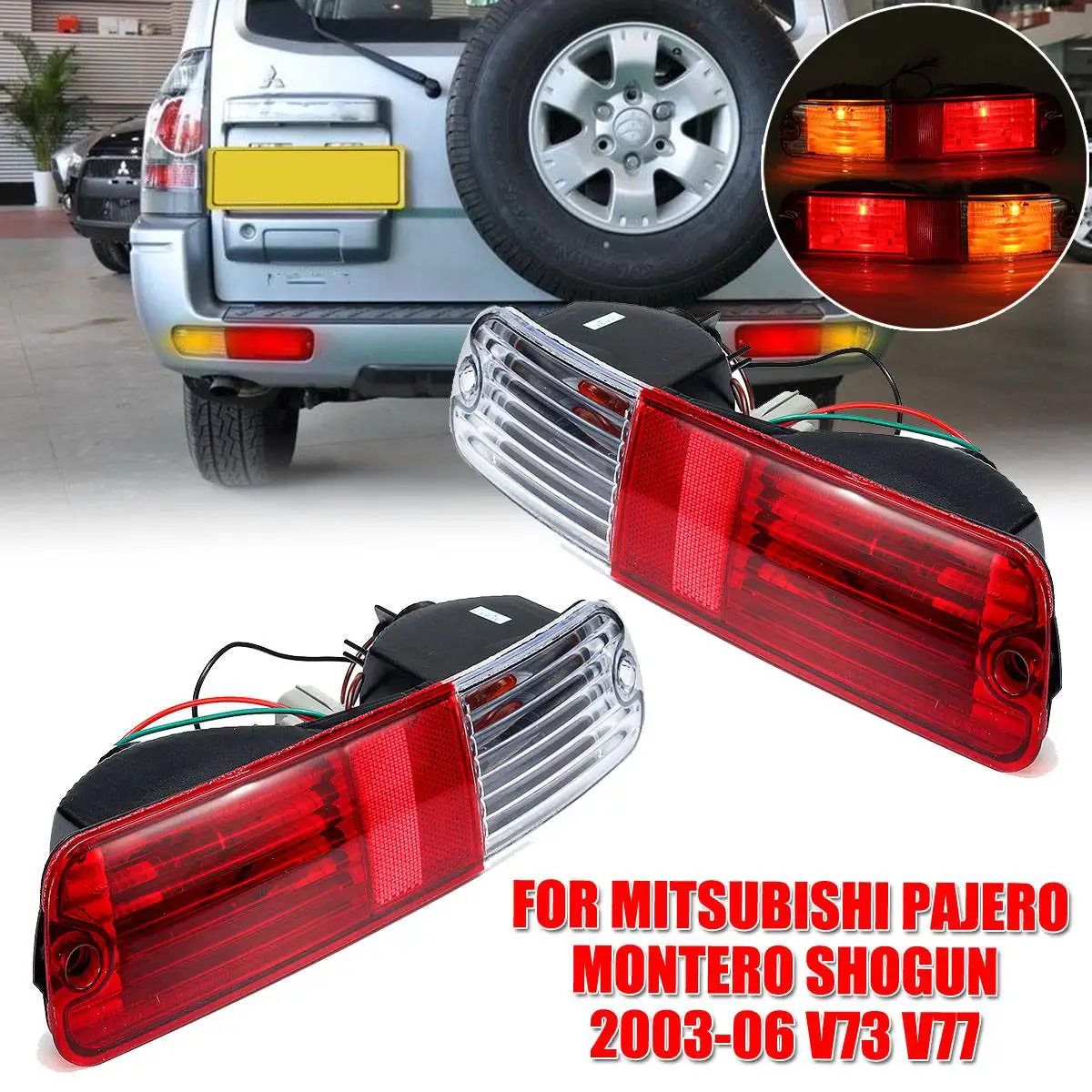 Задний бампер сигнальная лампа хвост светильник отражатель для Mitsubishi 2003 2004 2005 2006