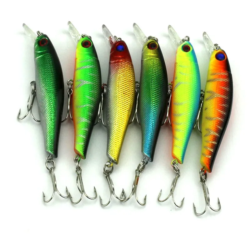 

3D eyes Super Quality fishing lures assorted minnow bait fishing tools for outdoor feeder fishing bass lures 6 colors
