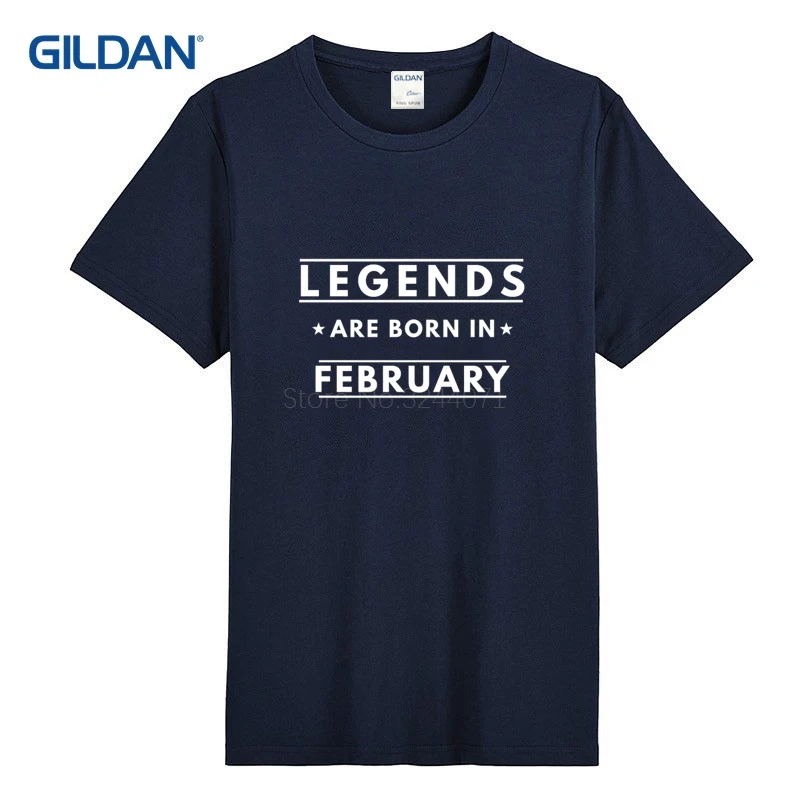 Легенды рождаются в феврале Мужская футболка Мода 2019 Весна хлопковая для мужчин