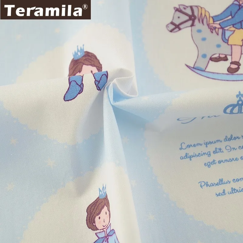 Teramila Небесно Голубой саржевый материал для шитья 100% хлопок ткань мультяшный